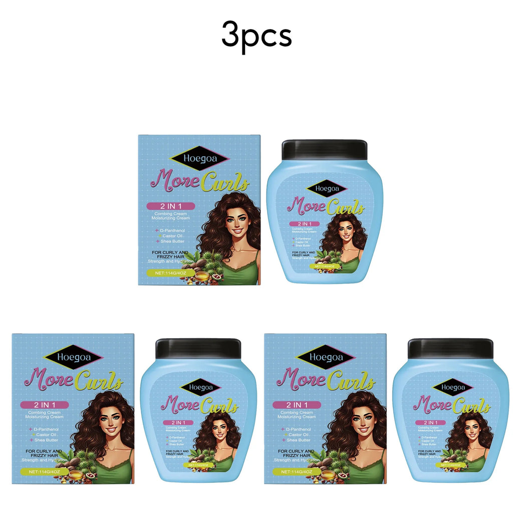 Combing Cream Conditioner for Curly Frizzy Hair Repair Restore Damaged Hair Strengthen Roots Nourish Wash-Free Conditioner Oasis Select 3 X 114g boxed