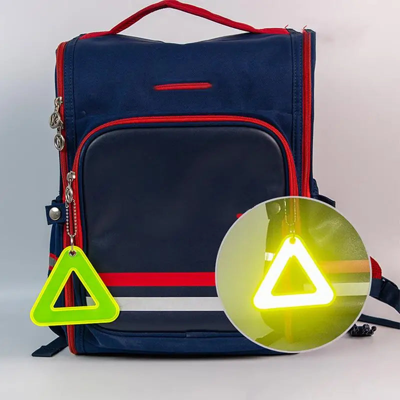 Triangle Reflective Safety Pendant for Student Backpack, High Visibility Reflective Tag for Night Walking Cycling Oasis Select