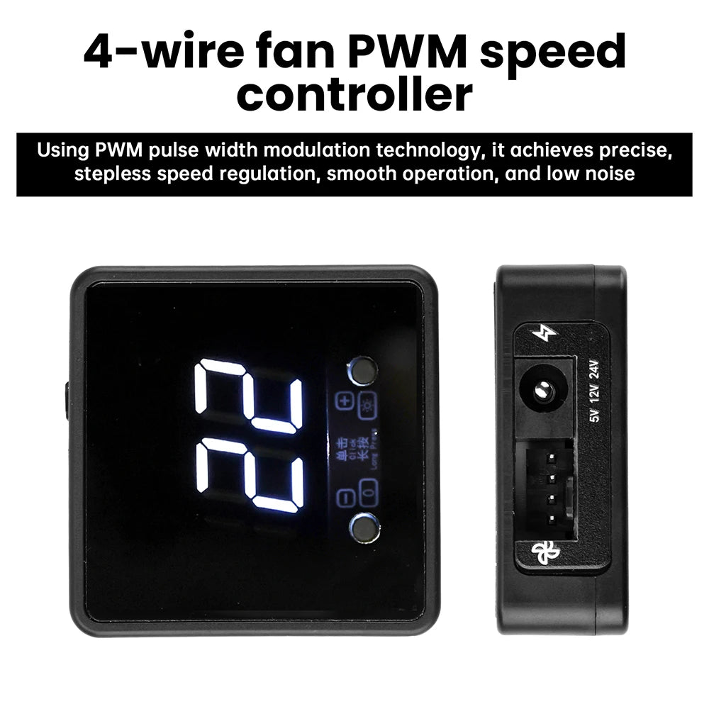 4Pin Fan PWM Speed Controller Digital Display Remote Control DC 24V 12V 5V Controller Gonvernor for DIY PC Cooling Oasis Select
