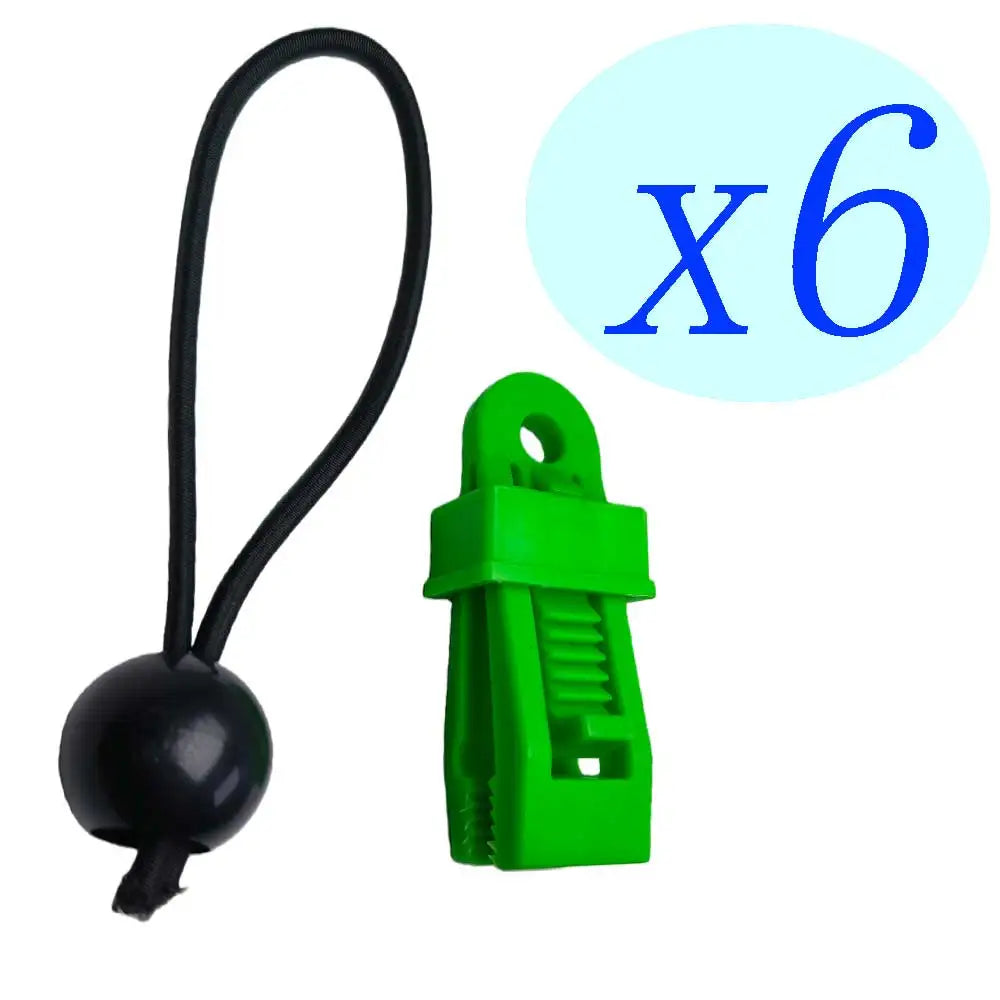 6pcs Tent Claws with Bungee Cord Balls Windproof Securing Alligator Clip Set for Tarps Canopy Sun Shade Beach Outdoor Camping Oasis Select green 6pcs ball