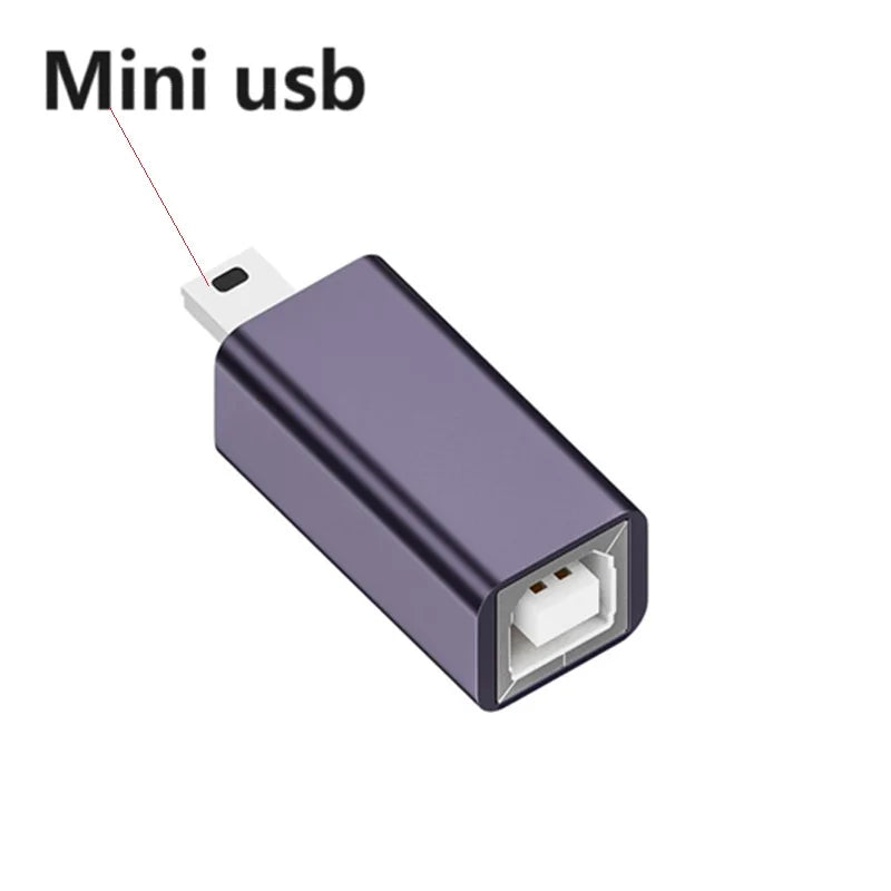 USB-A/Mini/Micro/Type-C to USB-B Female Adapter Connectors Mini Micro USB Type-c to Printer Female Scanner Adapter connector Oasis Select Mini usb Male