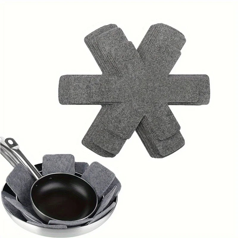 3Pcs Pot Pan Felt Protectors Divider Pads Heat Resistant Prevent Scratching Separate Mat Surfaces For Cookware Kitchen Tool Oasis Select