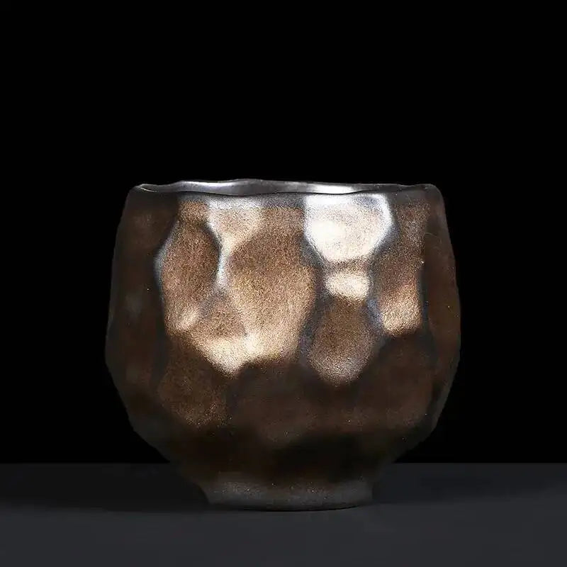 Japanese Coarse Ceramic Coffee Cup Handmade Tea Cup Kungfu Tea Cup Household Water Cup Oasis Select Bronze Zen Cup 1