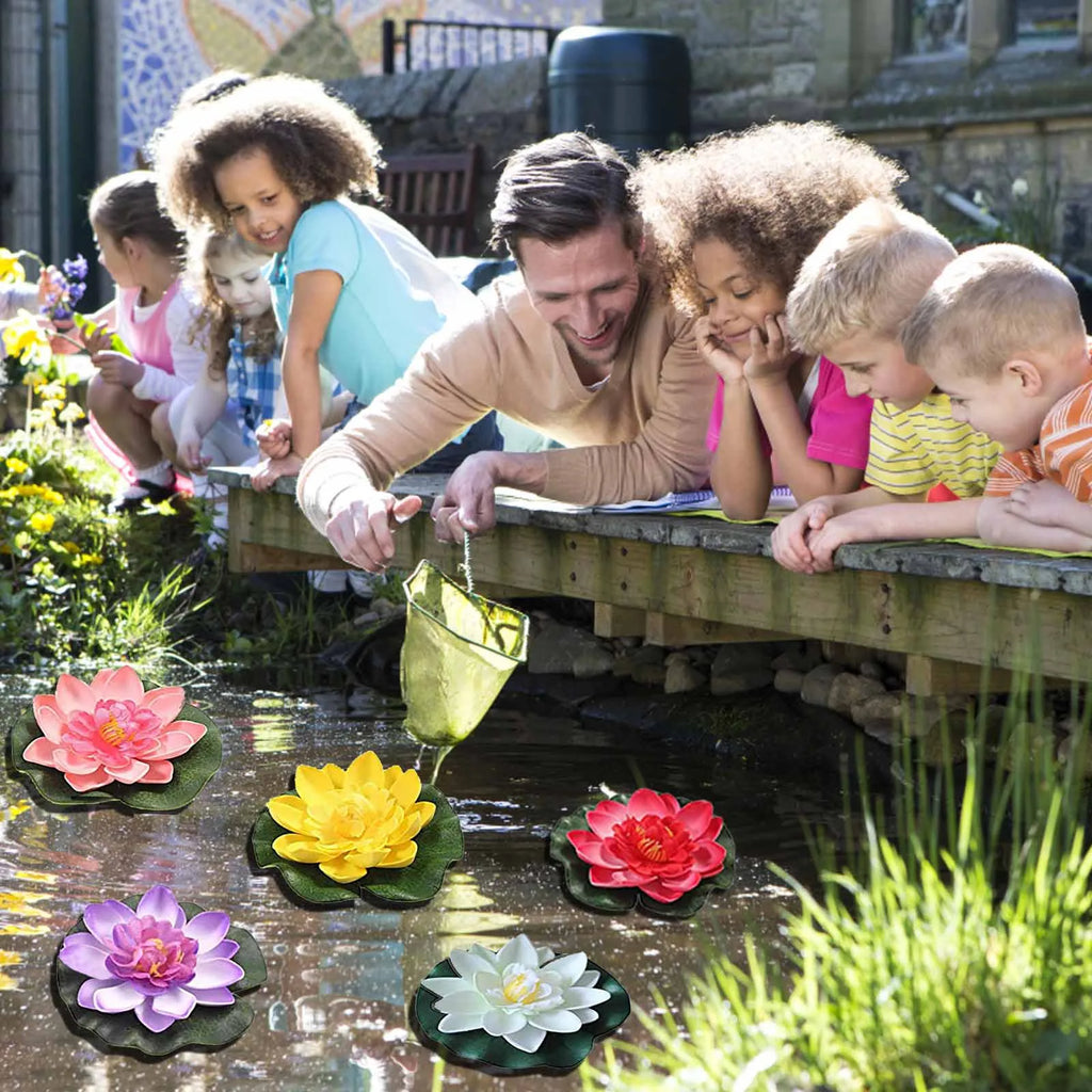 7-Pack Floating Artificial Lotus Water Lily Flowers – 7 Colors Floating Artificial Flowers Oasis Select
