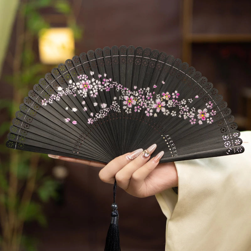 New All-bamboo Dance Fan Portable Summer Folding Fan Classical Film and Television Court Photo Fan Oasis Select 2