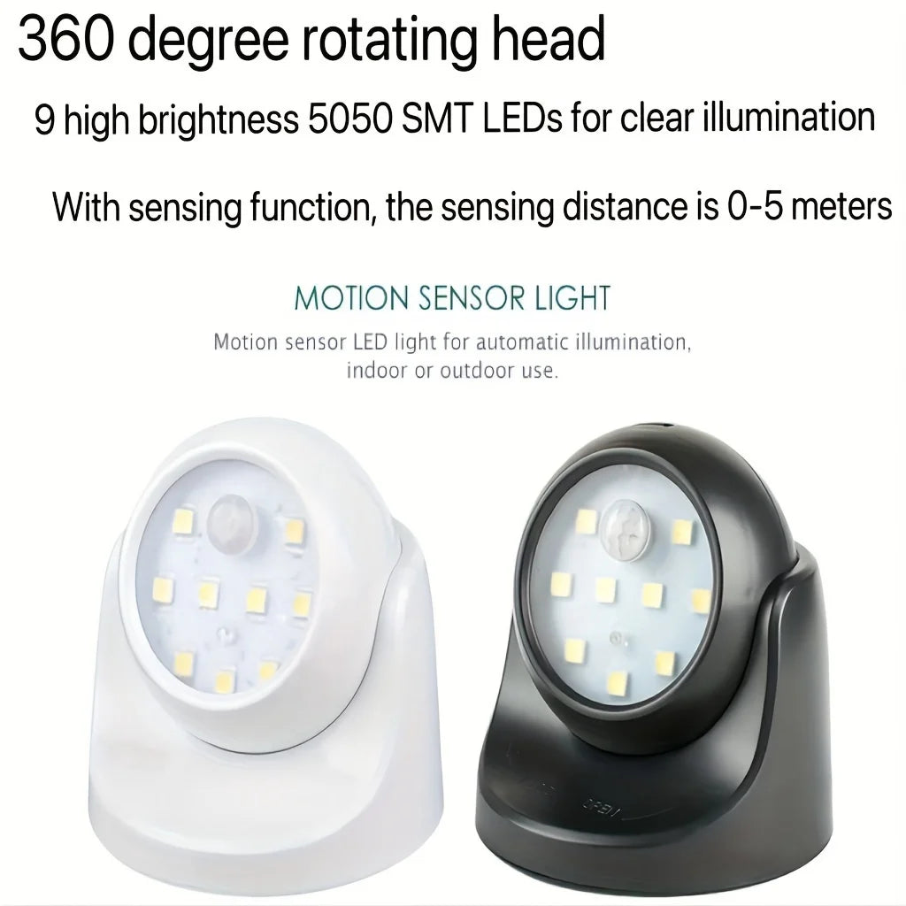 360° Motion Sensor LED Wall Night Light | Battery-Powered