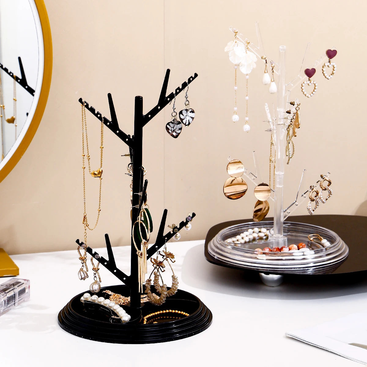 1pc detachable jewelry storage rack plastic creative tree shaped decoration hanging necklace bracelet ring earring organizer Oasis Select