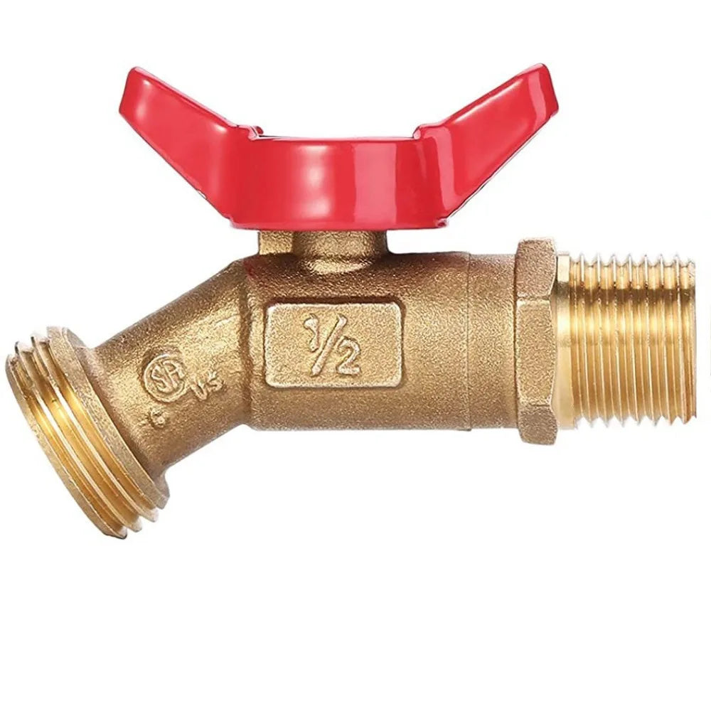 Brass Ball Valve Quarter Turn Water Tank Spigot Rain Barrel Valve with Bulkhead Fitting 1/2in Female 3/4in Male Thread Oasis Select