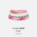 Pet Cat, Dog, Rabbit, Pure Handmade Knitted Gradient Scarf, Collar, Saliva Scarf, Floral Decoration Supplies Cat Accessories Oasis Select Gradient powder M