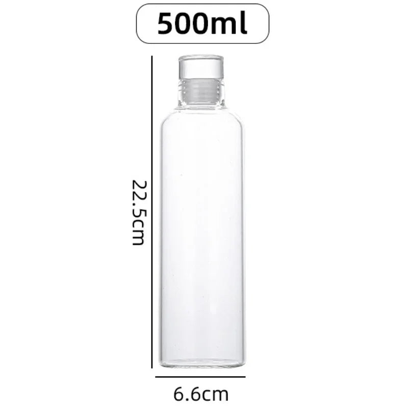 300/500/750/1000ML Glass Water Bottle Multi-function Milk Cup Portable Outdoor Sports Sealed Transparent Container for Traveling Oasis Select 500ml 300ML-1000ML