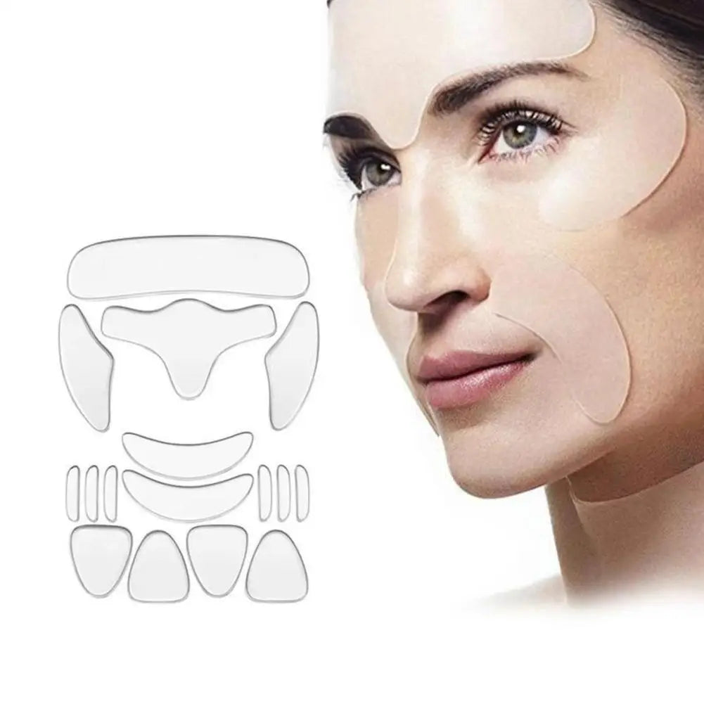 5/11/16/18Pcs Reusable Silicone Face Patch Set Anti Wrinkle Patches For Face Neck Forehead Eye Cheek Chest Pads Beauty Tools Oasis Select