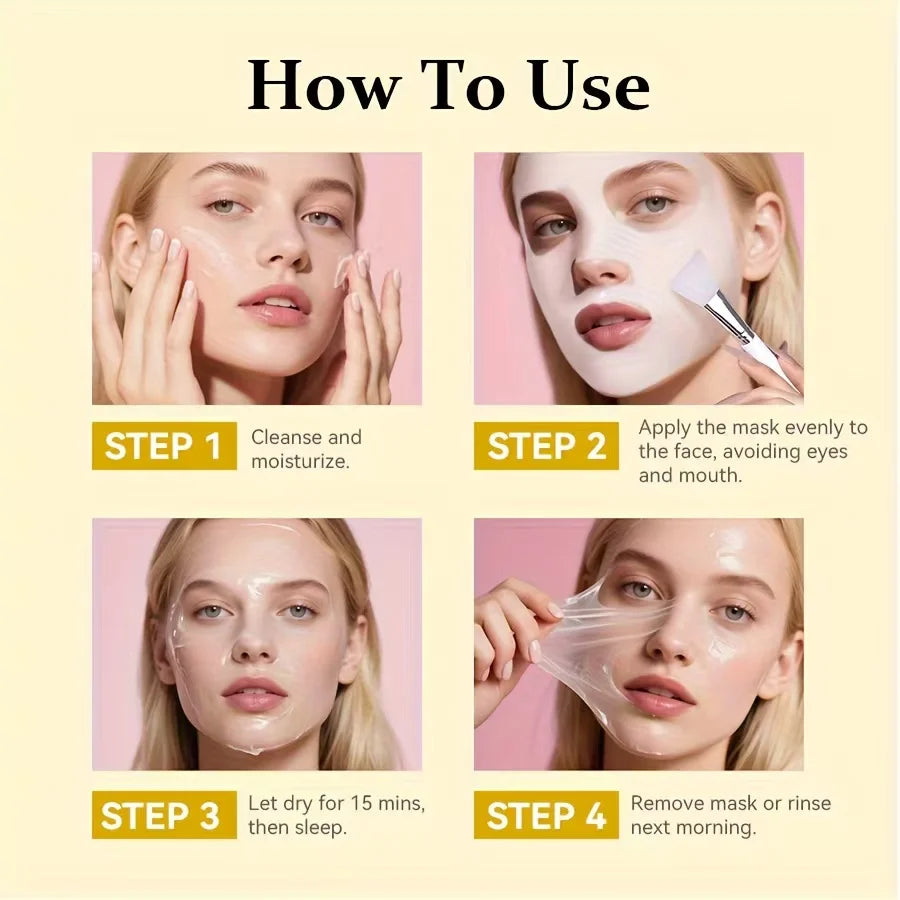 Kojic Acid Turmeric Overnight Peel Off Mask 100ml Hydrolyzed Collagen Brightening Skin Firming Korean Facial Treatment Oasis Select