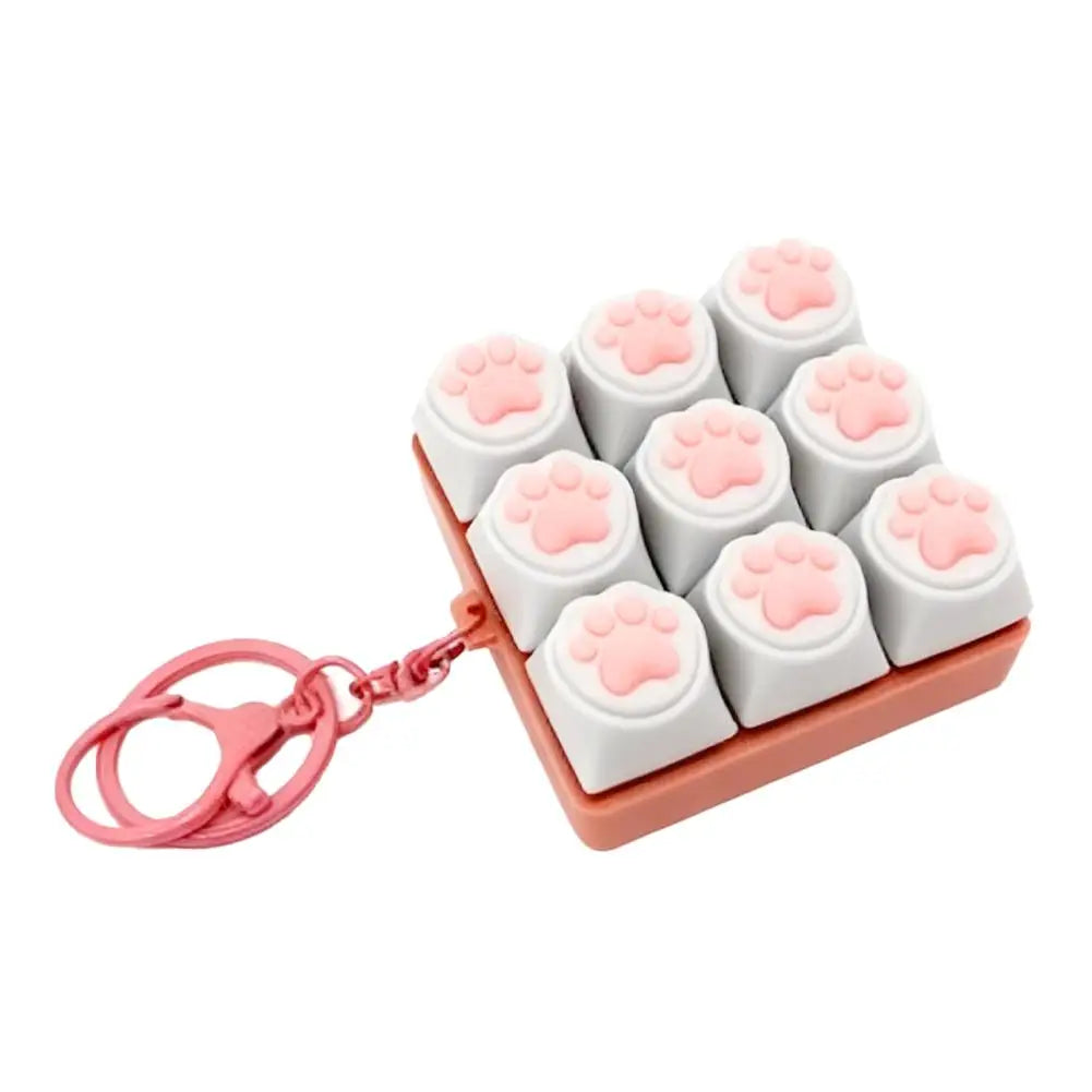 9-Key Cat Paw Fidget Keyboard Toy – Stress Relief Keychain Fidget Stress Toy Oasis Select A