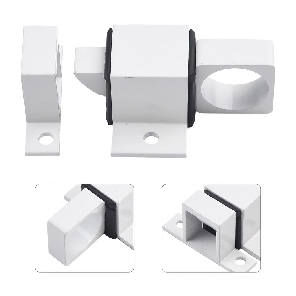 AAAAA AluminumAlloyBlack/Gray Window Gate Security Pull Ring Spring Bounce DoorBoltAutomatic Latch Lock Black Grey Window Oasis Select