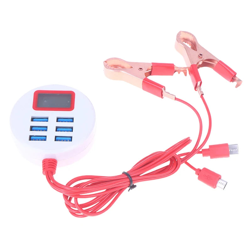 1Pcs 1 To 2/5 5V Multifunctional USB Power Converter 6 USB Ports Clip Charger With LCD 1A Charger For Battery Oasis Select 1 to 2
