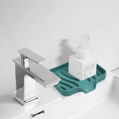 1-Pack Silicone Drain Soap Box Kitchen Bathroom Anti-slip Sink Tray Creative Washing Table Soap Tray Free Punch Drain Rack Oasis Select