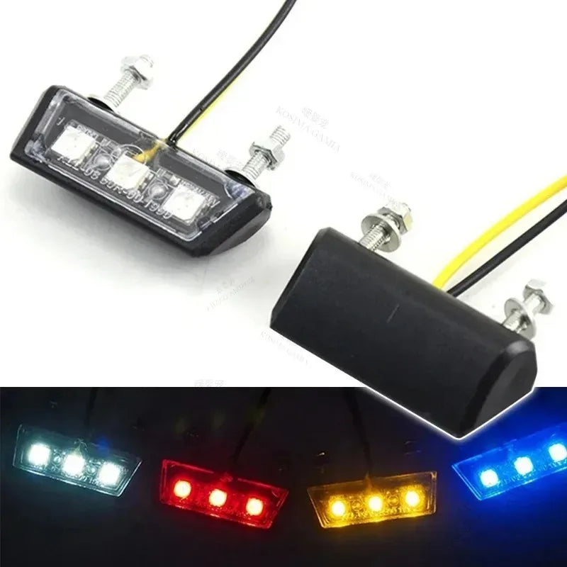 Waterproof 12V Universal Motorcycle License Plate LED Light Motorcycle License Light Rear Tail Lamp Indicators Motorbike Parts Oasis Select