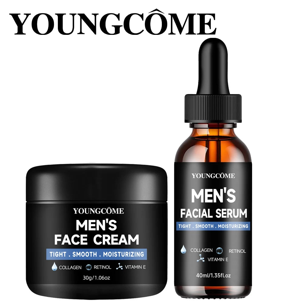 YOUNGCOME Men’s Daily Routine Set with Serum & Moisturizer with Ccollagen, Retinol & Vitamin E for All Skin Types Oasis Select