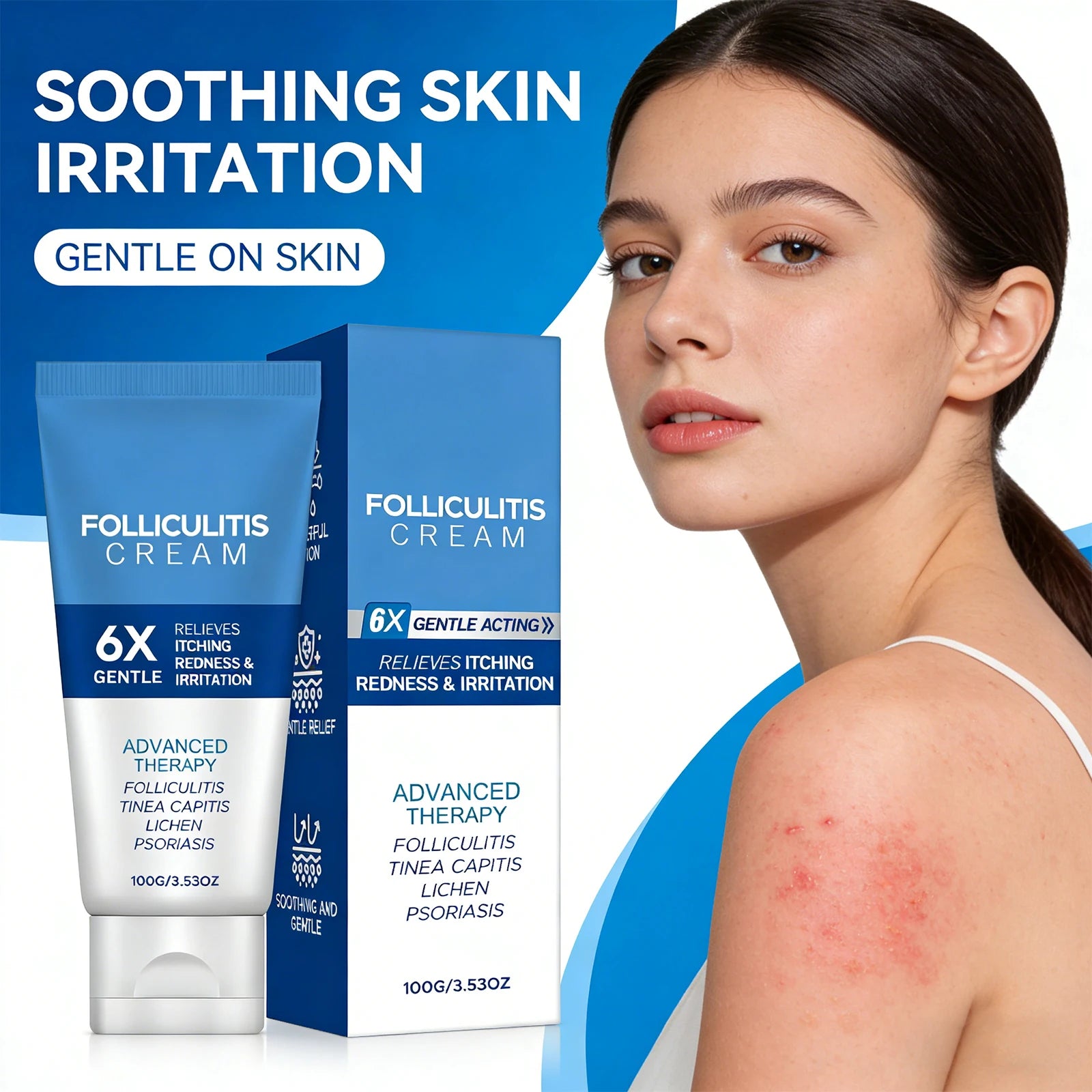 Folliculitis Cream Reduce Redness Relieve Itching Soothing Stimulating Herbal Gentle Smoothing Nourishing Care Cream Oasis Select