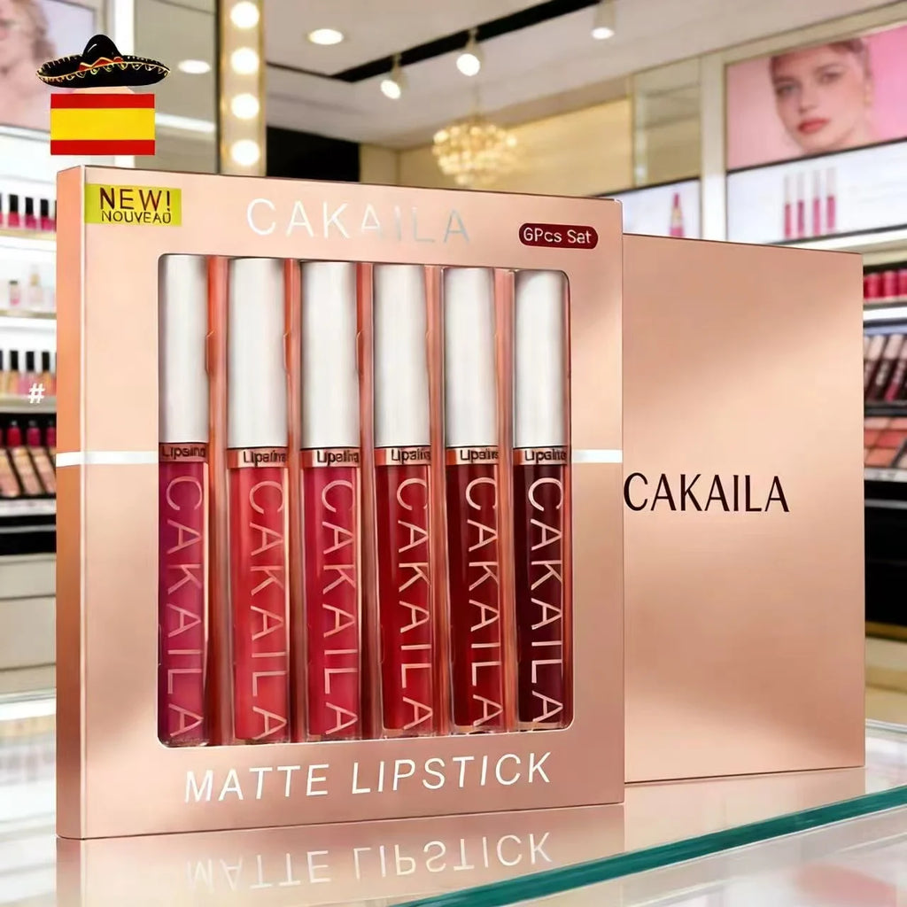 Matte Lip Gloss 6pc/set: Waterproof Lipstick Highly Pigmente Non-Stick Cup, Fiery Red Nude, Y2K Christmas Valentine's Day Gifts Oasis Select