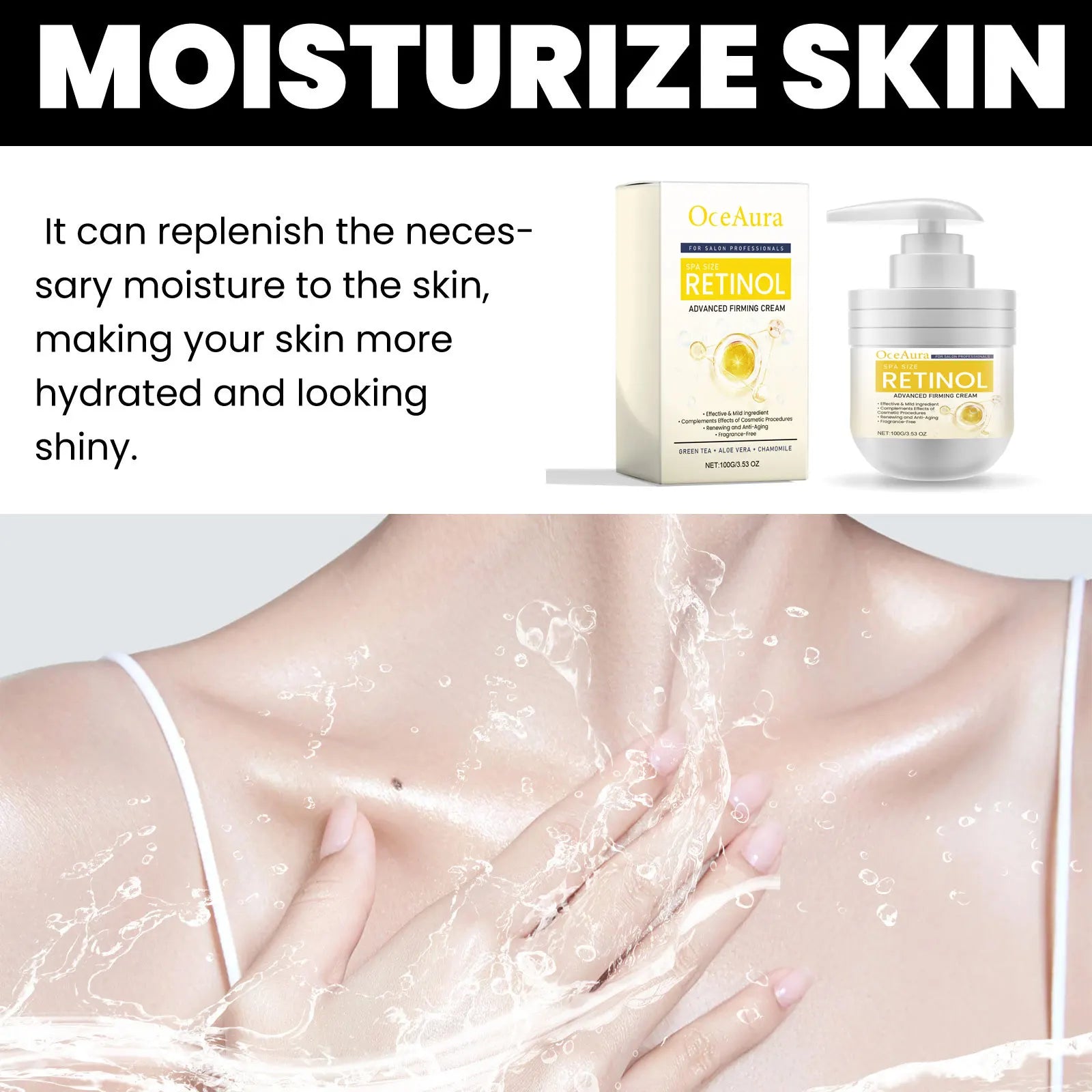 OceAura Retinol Anti-Aging Face & Body Moisturizer Cream 100g Anti-Aging Moisturizer Oasis Select