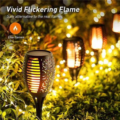 12 LED Solar Flame Torch Light | Waterproof Garden Path Lamp Solar Garden Torch Oasis Select