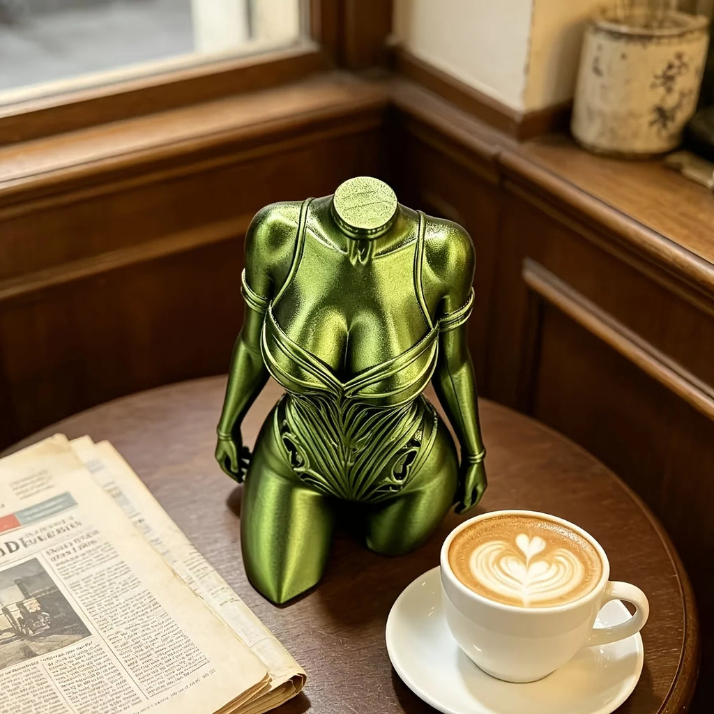 Cyberpunk Style Woman Torso Figurine 3D Printing Art Statue Future Technology Desktop Ornament Home Decor for Living Room Office Oasis Select