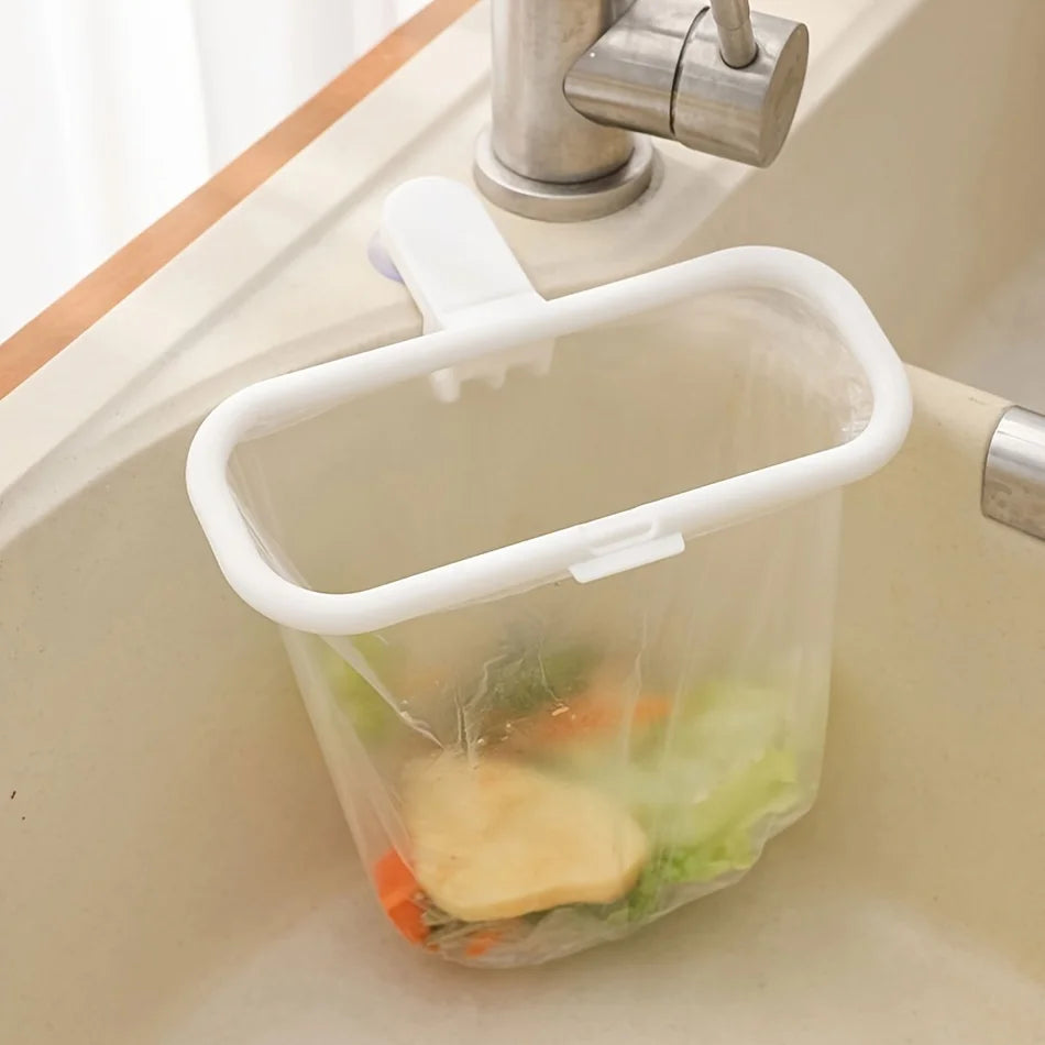 Portable Plastic Garbage Hanging Bag Kitchen Trash Storage Rack Bag Hook Scouring Pad Dry Shelf Holder Kitchen Organzier Oasis Select
