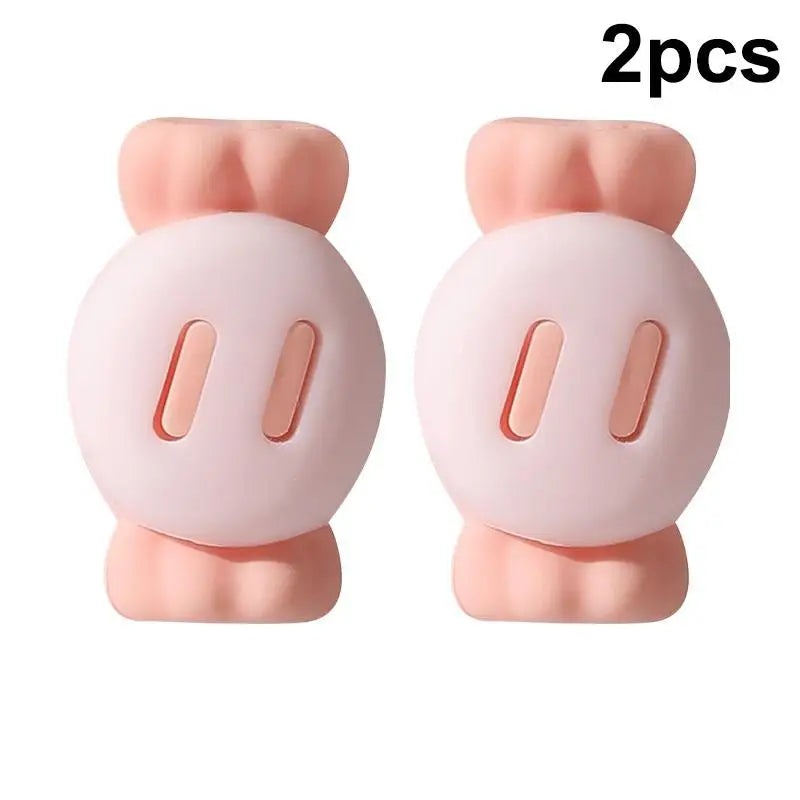 2 in 1 Silicone Cartoon Charging Cable Protector Anti Break Data Line Head Cover for Phone Cord Storage and Protection Oasis Select B
