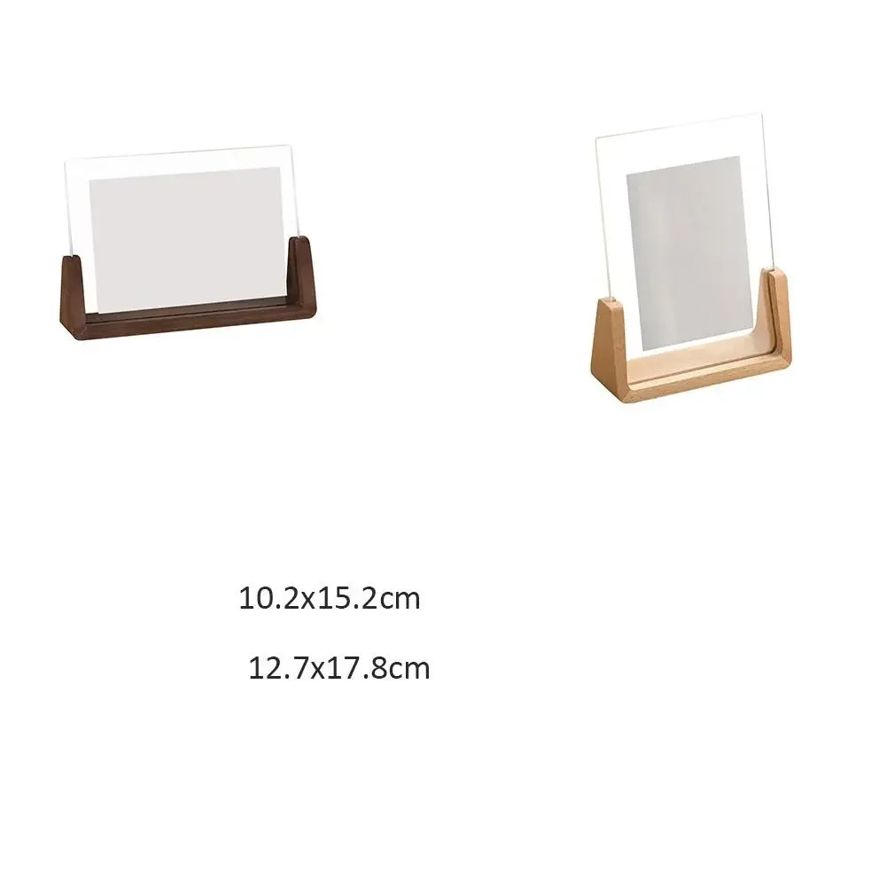 Walnut/Beech Creative Photo Frame Acrylic U Shape Transparent Frame Desktop Wood Wedding Pictures Frame Office Decor Oasis Select