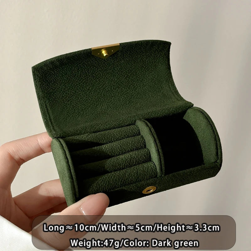 Exquisite portable jewelry storage box for Christmas, anti-oxidation luxury gift box for travel, business trips, and business Oasis Select green