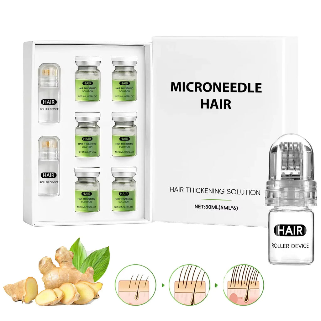 Hair Essential Care Serum Microneedle Roller Set Hair Follicle Care Nourishing Scalp Hair Care Hair Thicken Conditioner Essence Oasis Select
