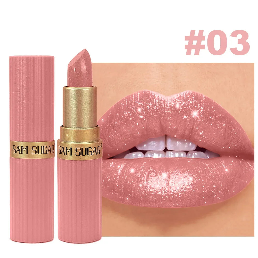 LUXURYTO Pearlescent Glitter Velvet Lipstick – Metallic Shimmer