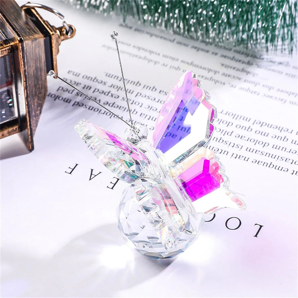 Crystal Handicrafts Three-Dimensional Butterfly Ornaments Souvenirs Small Gifts Creative Home Counter Tabletop Decoration Oasis Select C One Size