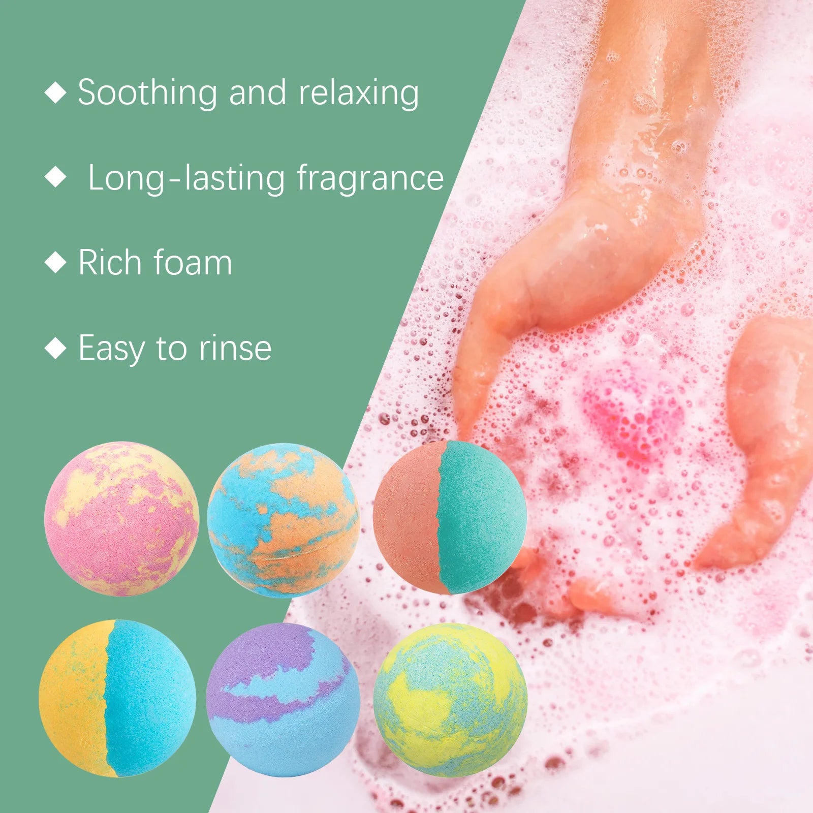 Christmas Colorful Bath Balls Foot Spa Deep Moisturizing Skin Relaxing Reduce Dryness Kids Gifts Bubble Rosemary Bath Ball Bombs Oasis Select
