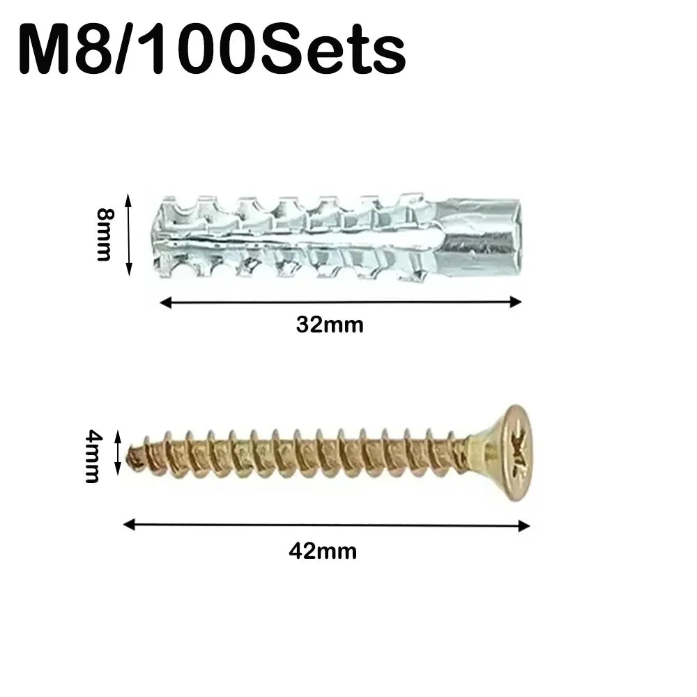 Metal Expansion Screws & Anchor Bolts | Carbon Steel 20–100 Sets