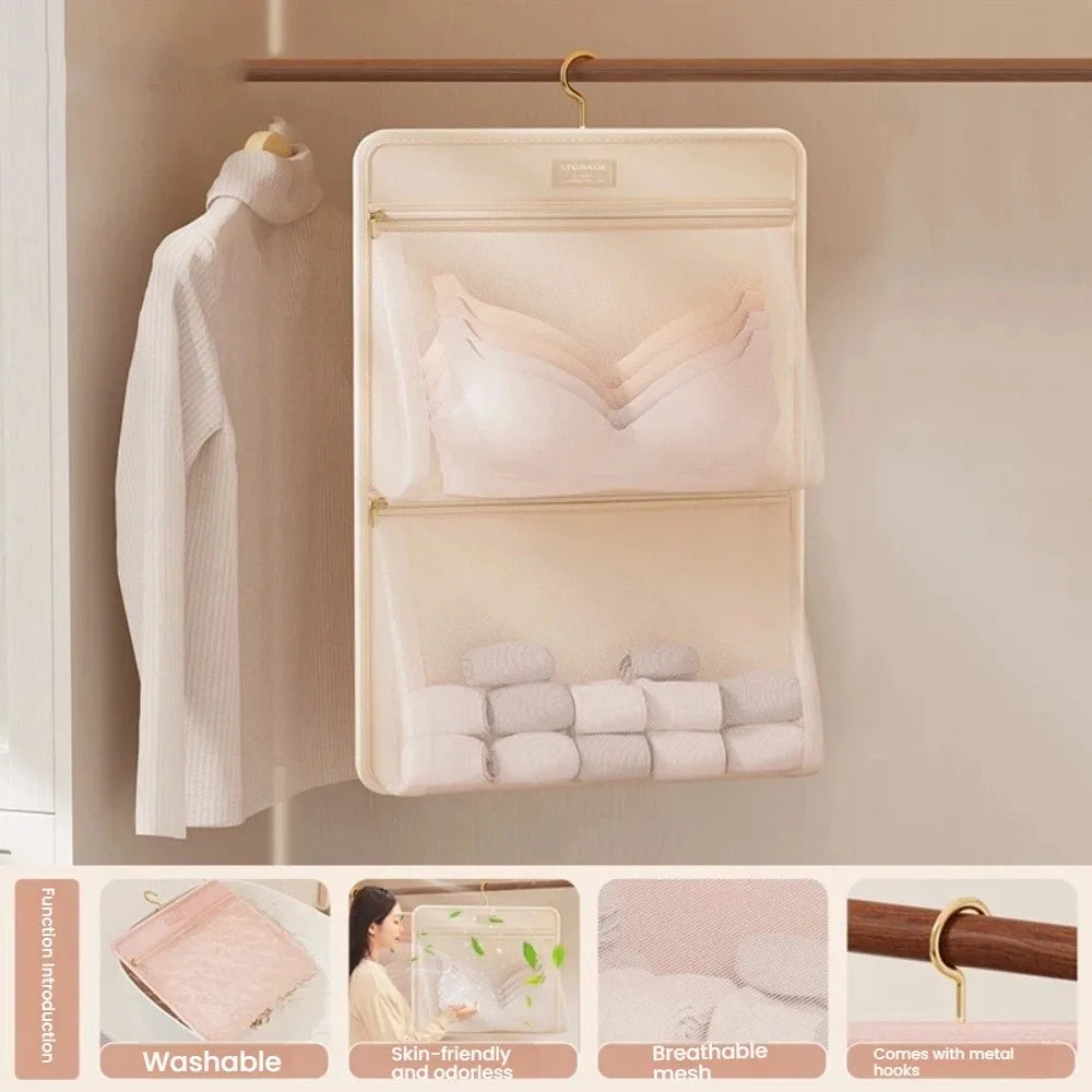 Foldable Hanging Underwear & Socks Storage Bag – Large Capacity