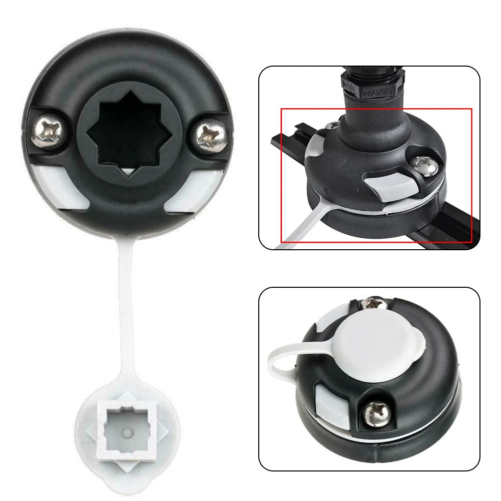 Stainless Steel Mounting Base With Fishing Rod Hole For Kayak Track Rail Light Pole Replacement Accessories Black 7x7x4cm Oasis Select