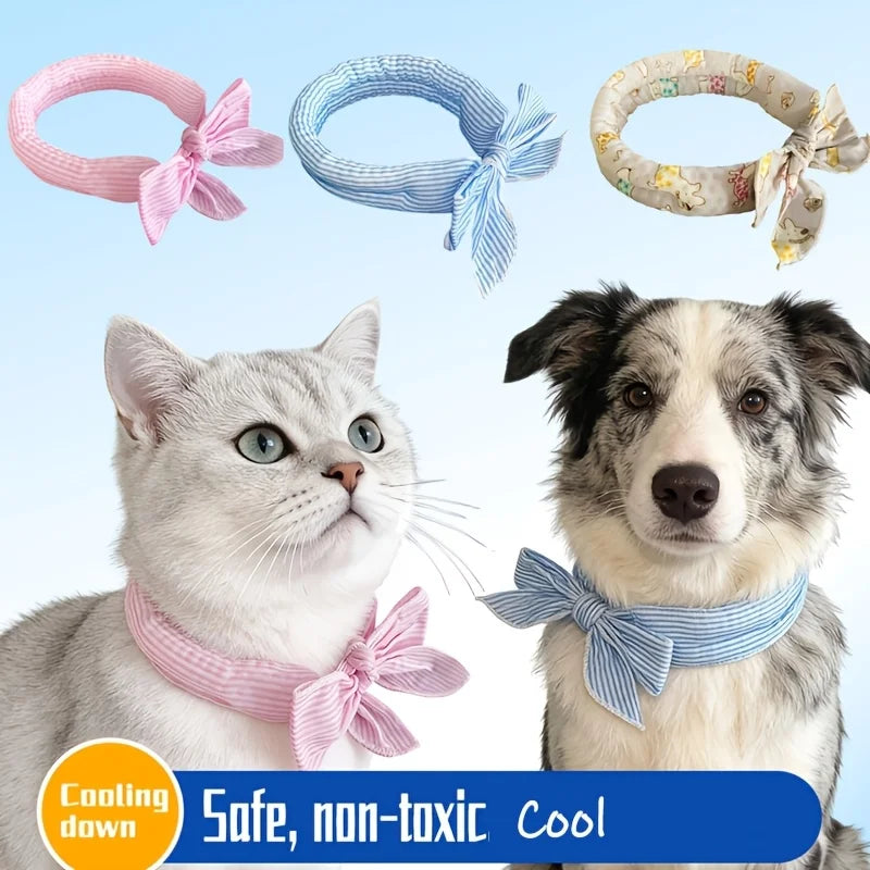 1pc Universal Summer Pet Cooling Ice Scarf,Dog & Cat Neck Collar,Physical Heatstroke Prevention Cool Towel,Outdoor Ice Neck Ring Oasis Select