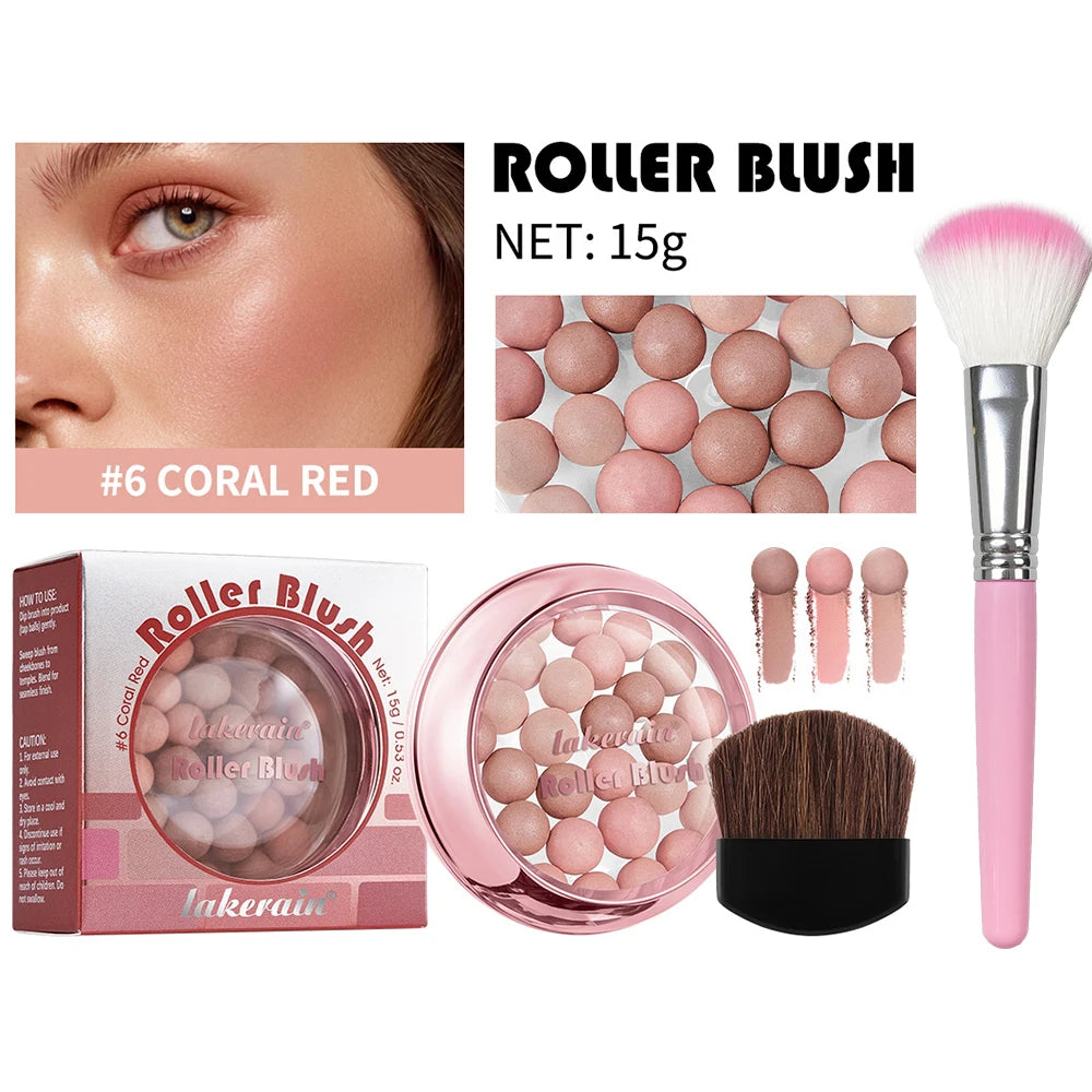 Long Lasting Roll-on Blush Shimmer Matte Finish with Brush Lightweight Glossy Texture Natural Look for Daily Face Makeup Oasis Select 06