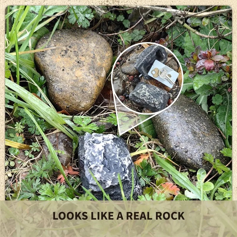 Simulation Stone Key Box Creative Hide Keys in Stone Safety Storage Box Outdoor Garden Hidden Fake Rock Shape Key Safeking Tool Oasis Select