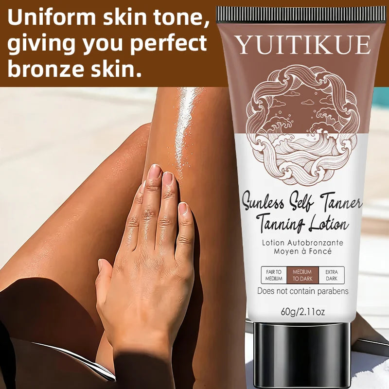 YUITIKUE Tanning Lotion - Sunless Self Tanner, Uniform Bronze Skin for Summer Ready Look 60g Oasis Select