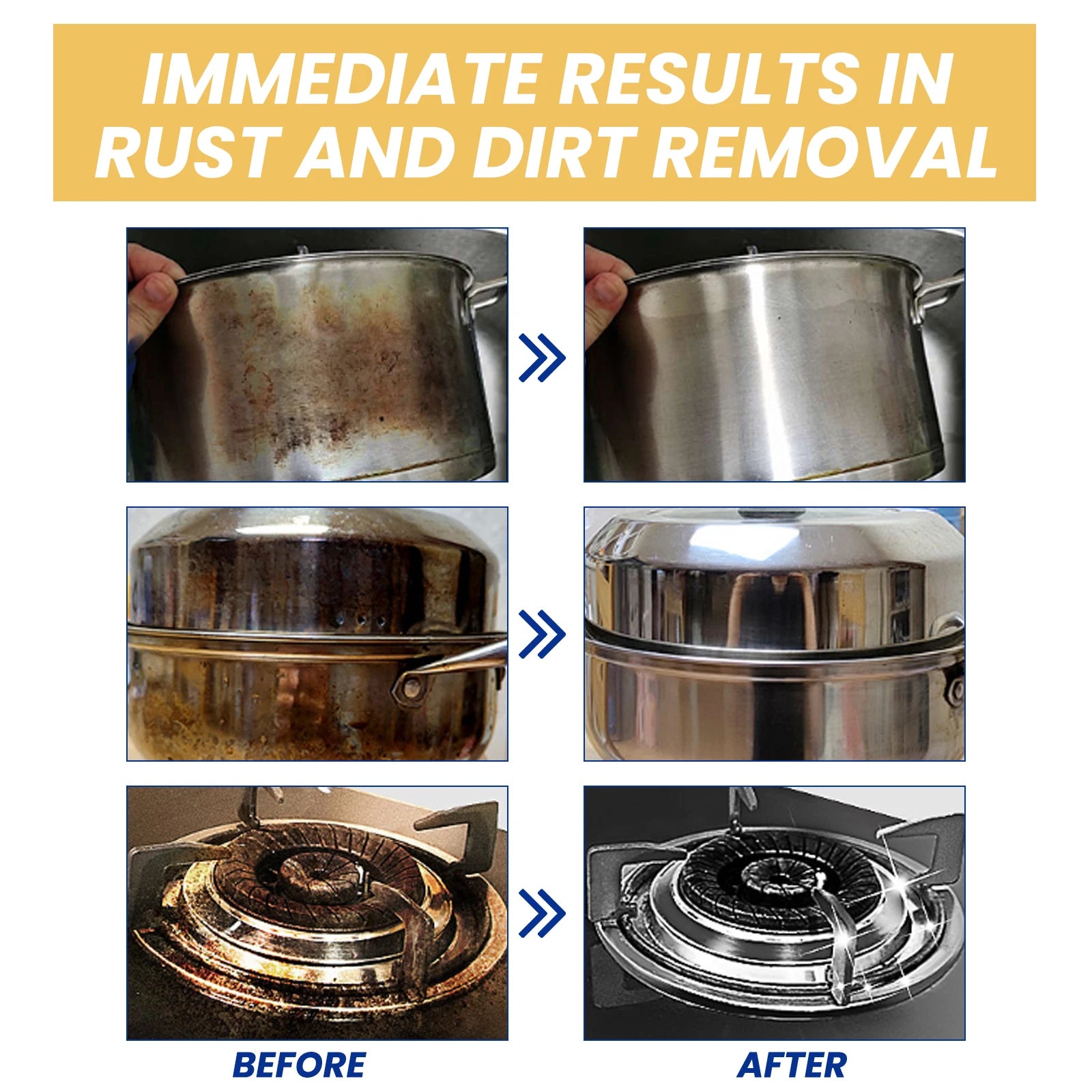 Stainless Steel Cleaning Paste Pot Pan Black Dirts Cleaner Oven Rust Remover Oil Descaling Cookware Metal Polish Cleaning Cream Oasis Select