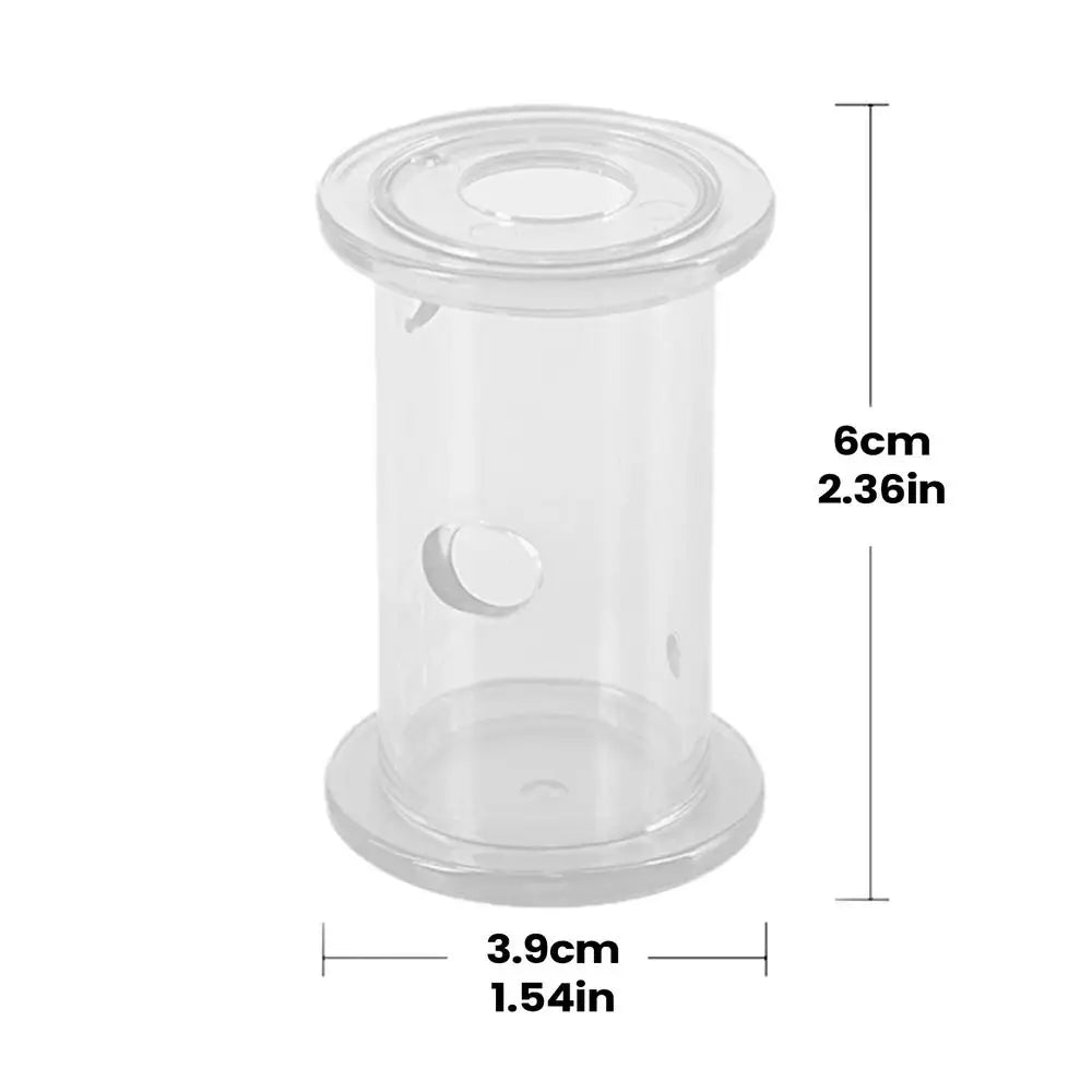 Reptile Feeding Food Bowl Slow Feeder Rolling Cylinder Clear Bearded Dragon Parakeet Foraging Toys for Bird Gecko Lizard Parrot Oasis Select Transparent