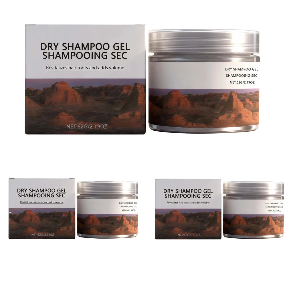 Dry Shampoo Gel Volumizing Oil Control Refreshing Absorb Grease Clean Scalp Air Feeling No-Rinse Lazy Hair Care Cream Shampoo Oasis Select 3 X 62g boxed