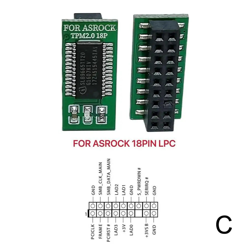 TPM 2.0 Module 12/14/18/20 Pin LPC – ASUS MSI Gigabyte ASRock