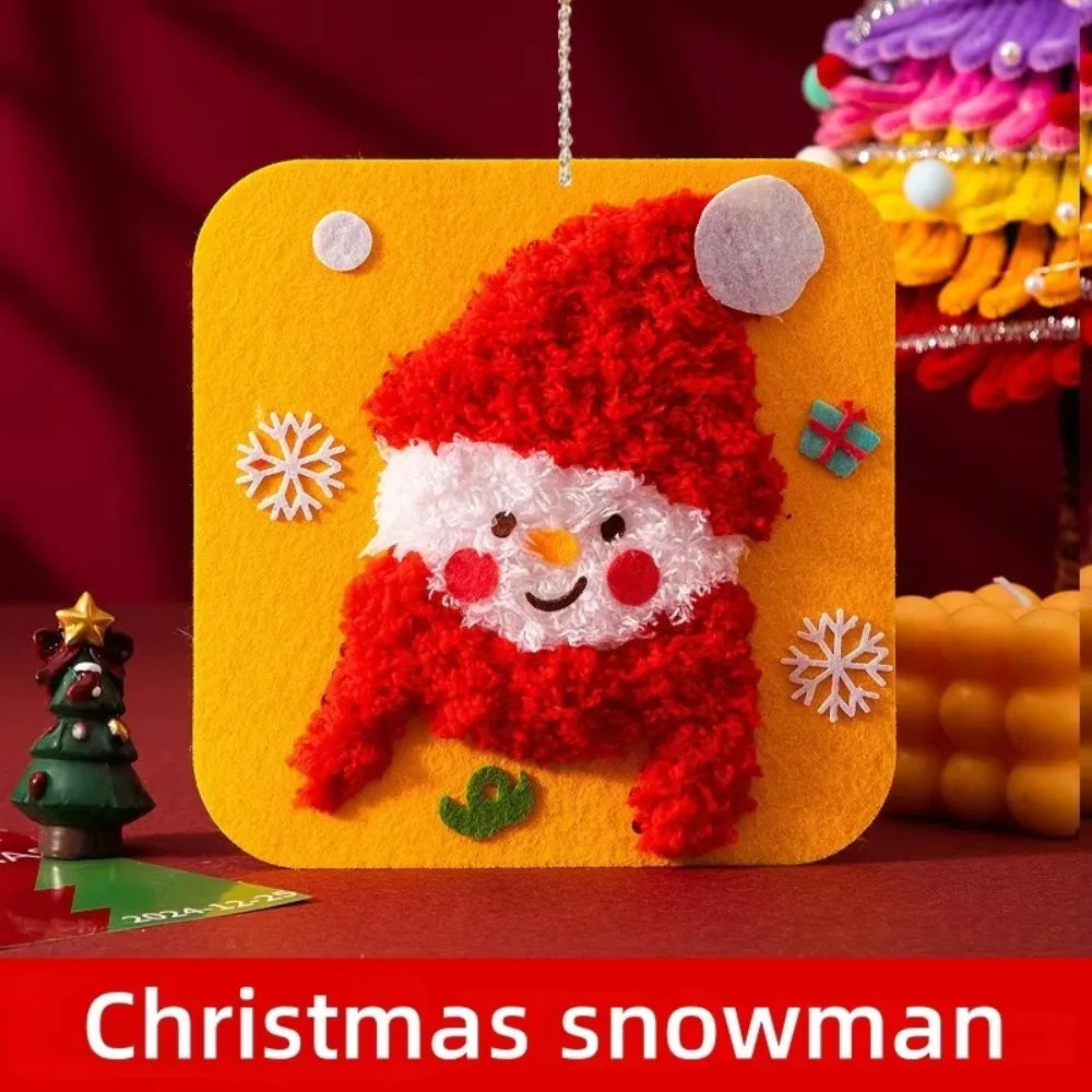 Non-Woven Fabric Christmas Sewing Kit Fun Threading Handicrafts DIY Embroidery Kit Beginner Friendly Christmas Sewing Projects Oasis Select Snowman