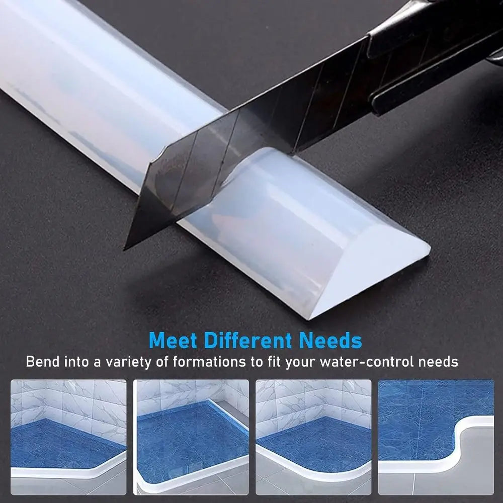 Professional Wet Dry Separation Shower Threshold Sink Bathroom Water Dam Guard Collapsible Silicone Water Stopper Wash Machine Oasis Select