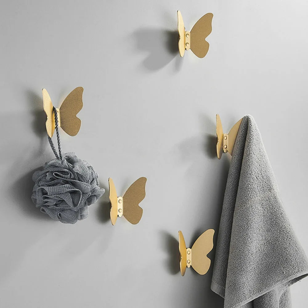 Butterfly Frosted Aluminum Wall Hook – Decorative Storage Hook
