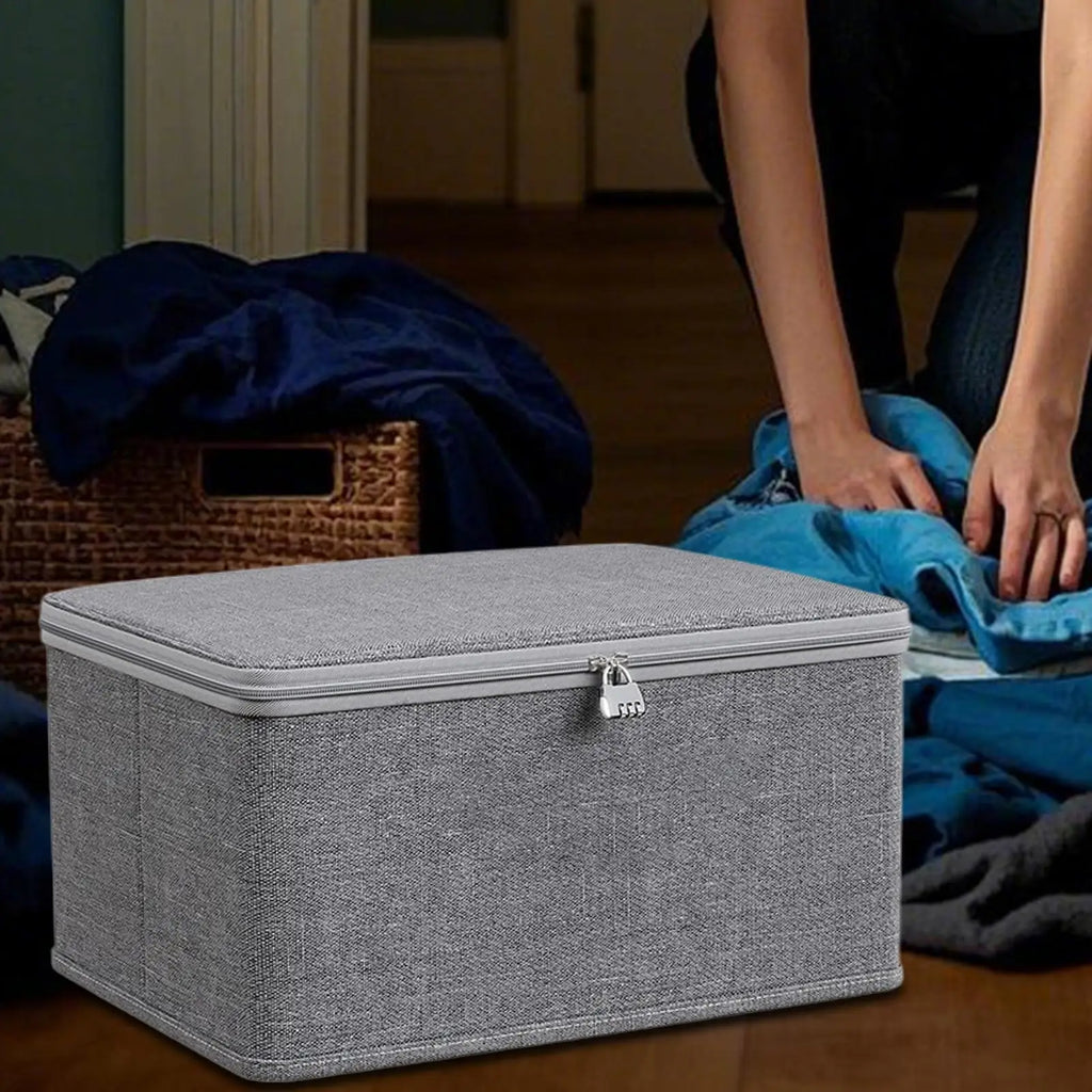 Large Storage Box with Lock Stackable Storage Container Secure with Handle Locking Organizing Bin Washable Shelf Baskets for Oasis Select